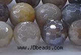 CMS1315 15.5 inches 14mm faceted round AB-color grey moonstone beads