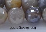 CMS1316 15.5 inches 16mm faceted round AB-color grey moonstone beads