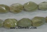 CMS133 15.5 inches 10*16mm faceted nugget moonstone gemstone beads