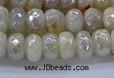 CMS1342 15.5 inches 5*8mm faceted rondelle AB-color white moonstone beads