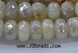 CMS1343 15.5 inches 6*10mm faceted rondelle AB-color white moonstone beads