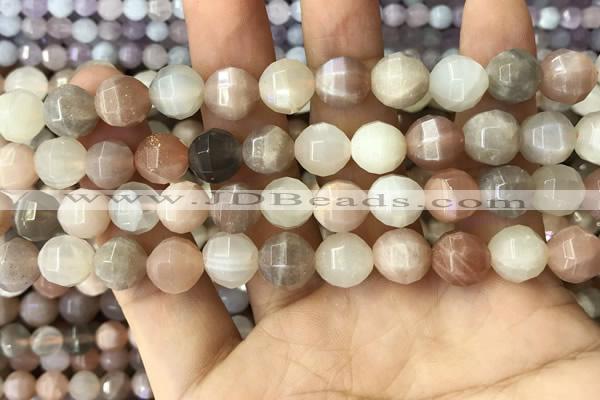 CMS1472 15.5 inches 10mm faceted round moonstone beads wholesale