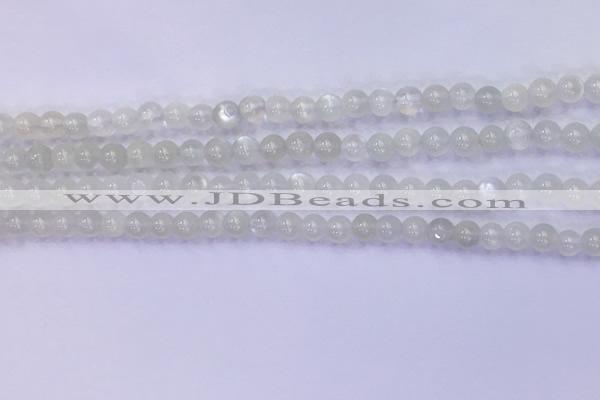 CMS1485 15.5 inches 4mm round white moonstone beads wholesale