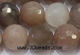 CMS1498 15.5 inches 10mmm faceted round rainbow moonstone beads