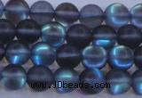 CMS1516 15.5 inches 6mm round matte synthetic moonstone beads