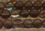 CMS1529 15.5 inches 12mm round matte synthetic moonstone beads