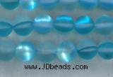 CMS1556 15.5 inches 6mm round matte synthetic moonstone beads