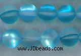 CMS1558 15.5 inches 10mm round matte synthetic moonstone beads