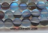 CMS1567 15.5 inches 8mm round matte synthetic moonstone beads