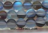 CMS1568 15.5 inches 10mm round matte synthetic moonstone beads