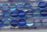 CMS1586 15.5 inches 6mm round matte synthetic moonstone beads