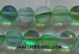 CMS1607 15.5 inches 8mm round matte synthetic moonstone beads