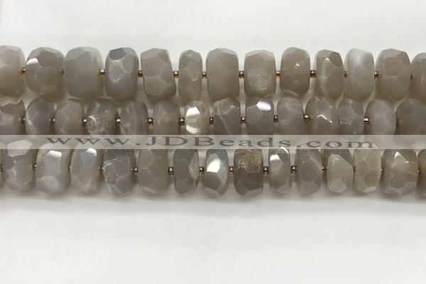 CMS1661 15.5 inches 6*12mm - 8*13mm faceted tyre moonstone beads