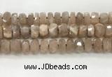 CMS1665 15.5 inches 6*12mm - 8*13mm faceted tyre moonstone beads