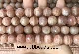 CMS1682 15.5 inches 14mm faceted round moonstone beads wholesale