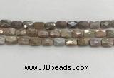 CMS1781 15.5 inches 8*12mm faceted rectangle AB-color moonstone beads