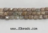 CMS1782 15.5 inches 10*12mm faceted rectangle AB-color moonstone beads