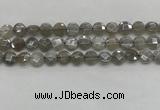 CMS1818 15.5 inches 10mm faceted coin AB-color moonstone beads