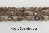 CMS1829 15.5 inches 12*12mm faceted square AB-color moonstone beads