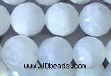 CMS1861 15.5 inches 8mm faceted round white moonstone gemstone beads