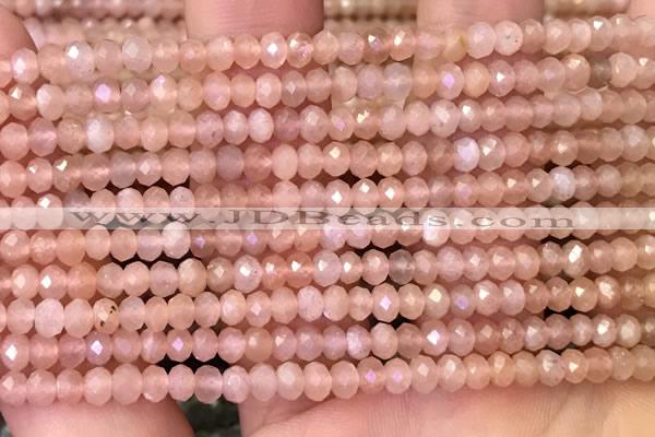 CMS1865 15.5 inches 3*4mm faceted rondelle moonstone beads wholesale