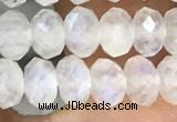 CMS1867 15.5 inches 4*6mm faceted rondelle white moonstone beads