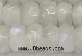 CMS1912 15.5 inches 6*10mm faceted rondelle white moonstone beads