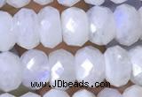 CMS1926 15.5 inches 5*8mm faceted rondelle white moonstone beads