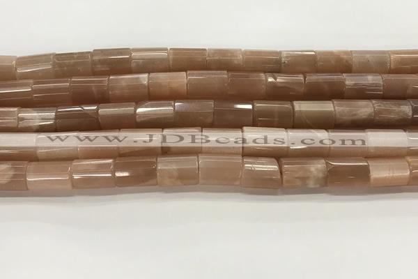 CMS1950 15.5 inches 10*14mm faceted tube moonstone beads