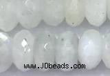 CMS2098 15 inches 6*9mm faceted rondelle white moonstone beads