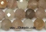 CMS2123 15 inches 6mm faceted rondelle moonstone beads