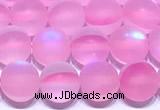 CMS2175 15 inches 6mm, 8mm, 10mm & 12mm round matte synthetic moonstone beads