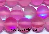 CMS2177 15 inches 6mm, 8mm, 10mm & 12mm round matte synthetic moonstone beads