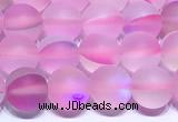 CMS2215 15 inches  8mm round matte synthetic moonstone beads