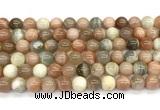 CMS2267 15 inches 8mm round rainbow moonstone beads wholesale