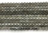 CMS2300 15 inches 4mm round black moonstone beads wholesale