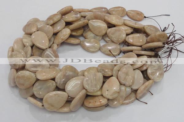 CMS30 15.5 inches 18*25mm flat teardrop moonstone gemstone beads