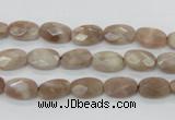 CMS33 15.5 inches 8*10mm faceted oval moonstone gemstone beads