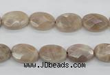 CMS34 15.5 inches 10*14mm faceted oval moonstone gemstone beads