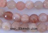 CMS351 15.5 inches 8mm faceted round natural pink moonstone beads