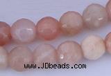 CMS352 15.5 inches 12mm faceted round natural pink moonstone beads