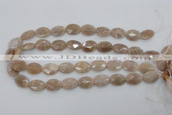 CMS36 15.5 inches 14*18mm faceted oval moonstone gemstone beads