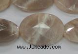 CMS38 15.5 inches 22*30mm faceted oval moonstone gemstone beads