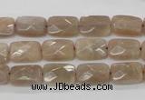 CMS40 15.5 inches 8*12mm faceted rectangle moonstone gemstone beads