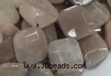 CMS42 15.5 inches 14*14mm faceted diamond moonstone gemstone beads