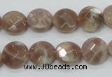 CMS45 15.5 inches 12mm faceted coin moonstone gemstone beads