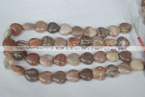 CMS528 15.5 inches 20*20mm heart moonstone beads wholesale