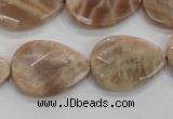 CMS55 15.5 inches 18*25mm faceted flat teardrop moonstone beads