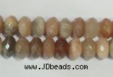 CMS565 15.5 inches 6*10mm faceted rondelle moonstone beads wholesale