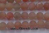 CMS610 15.5 inches 4mm round matte moonstone beads wholesale